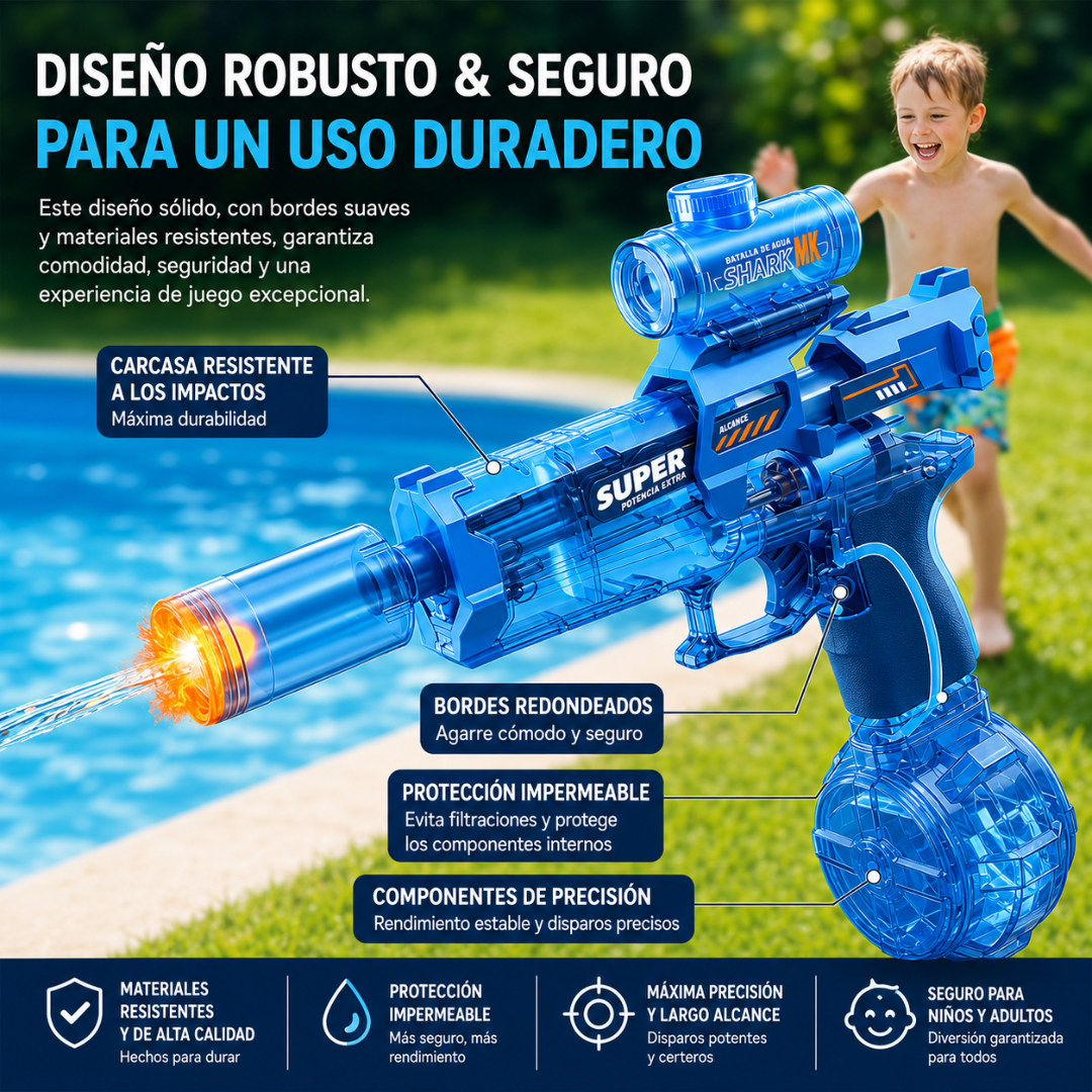 💦AkuaBoom™ | Pistola de Agua Automática Recargable